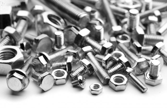 steel bolts forming a texture